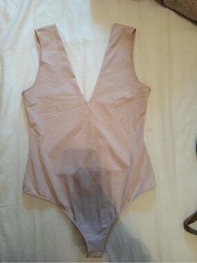 Free People Blush Pink V-Neck Bodysuit